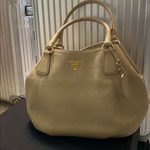 Pebbled leather authentic Prada bag